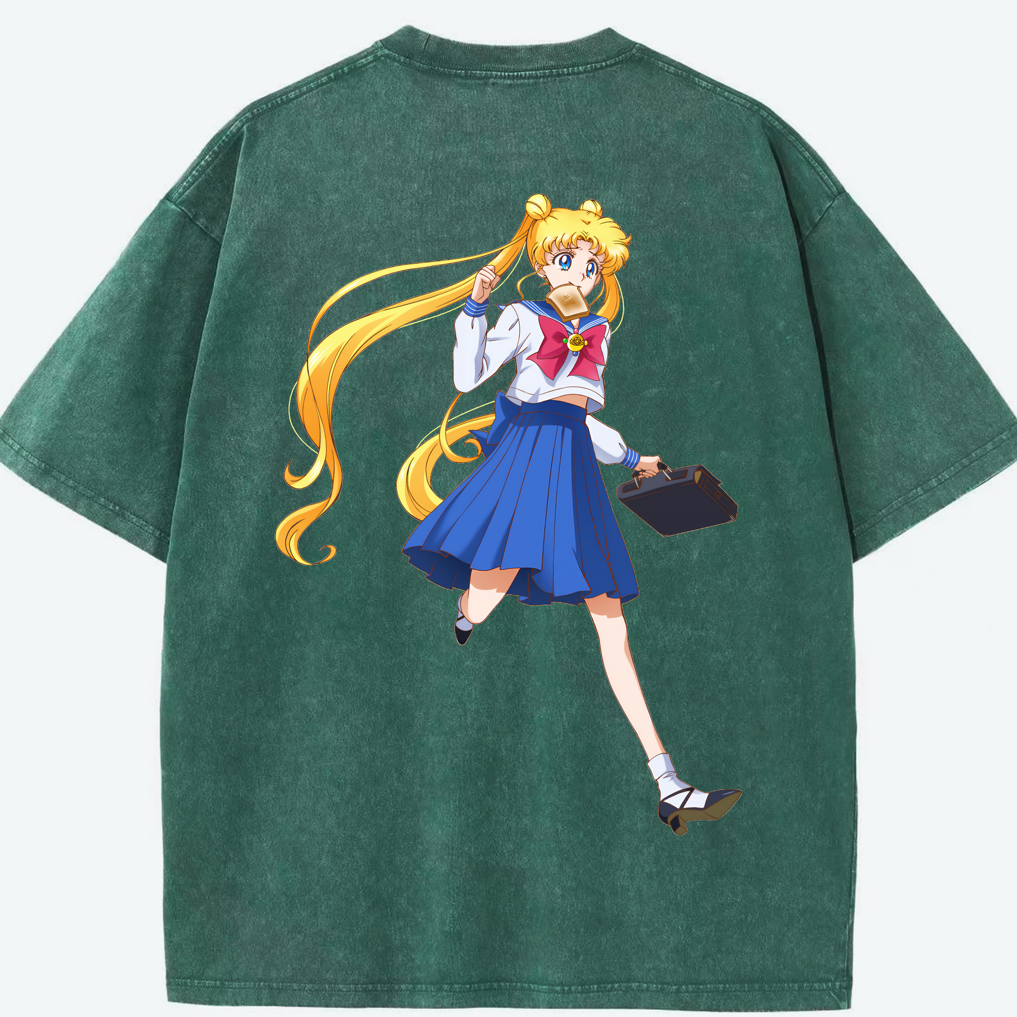 （画像用） 美少女戦士セーラームーン 愛野 美奈子 あいの みなこ Sailor Moon Aino Minako 綿100% ヴィンテージ風 半袖Tシャツ（背面プリント）